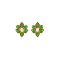 Verdant Bloom Silver Floral Studs