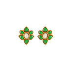 Verdant Bloom Silver Floral Studs