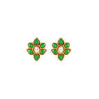 Verdant Bloom Silver Floral Studs