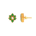 Verdant Bloom Silver Floral Studs