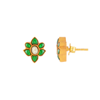 Verdant Bloom Silver Floral Studs