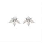 Sparkling Marquise Petal Floral Earrings in 92.5 Silver
