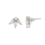Sparkling Marquise Petal Floral Earrings in 92.5 Silver