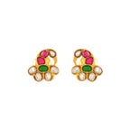 Gold-Plated Silver Peacock Studs