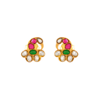 Gold-Plated Silver Peacock Studs