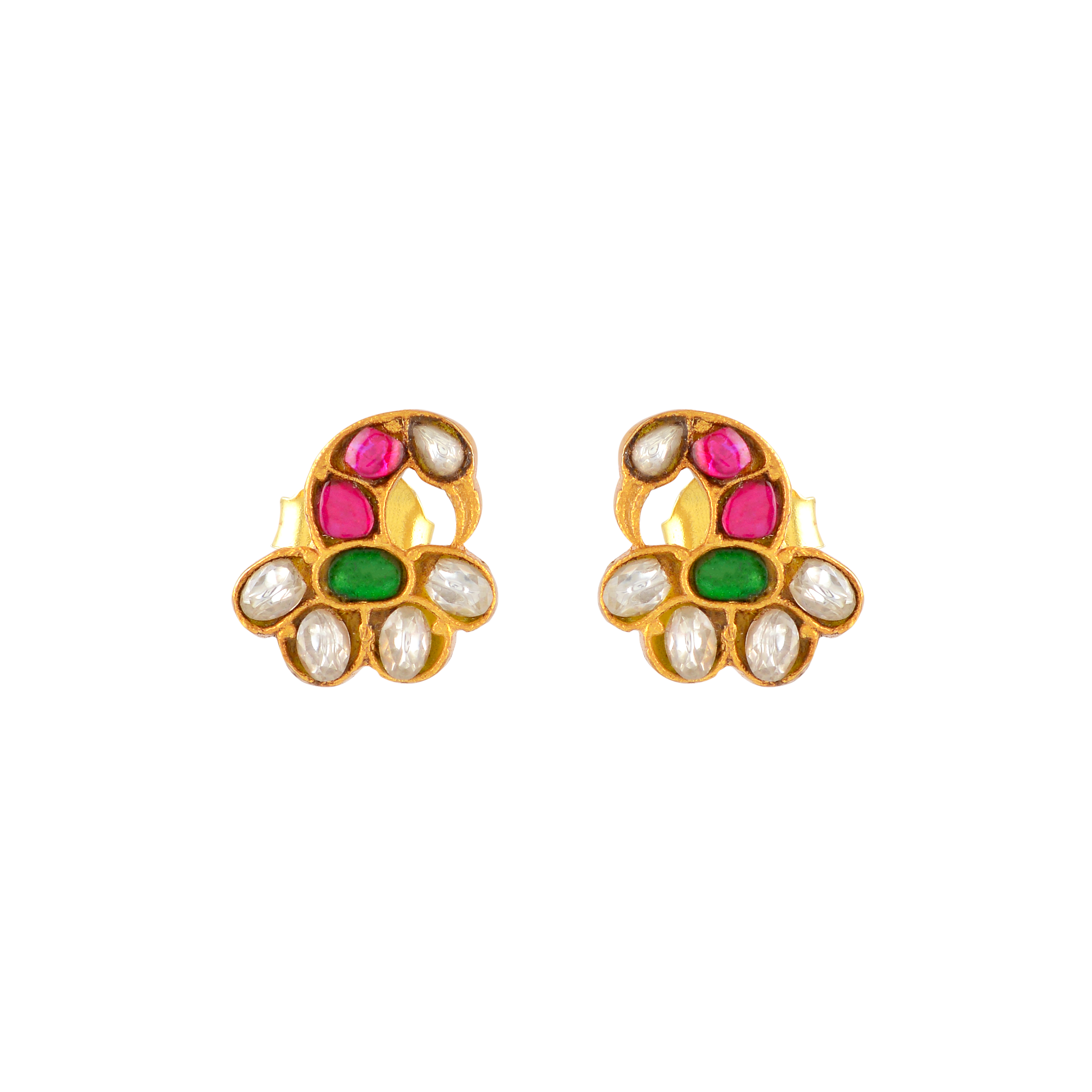 Gold-Plated Silver Peacock Studs