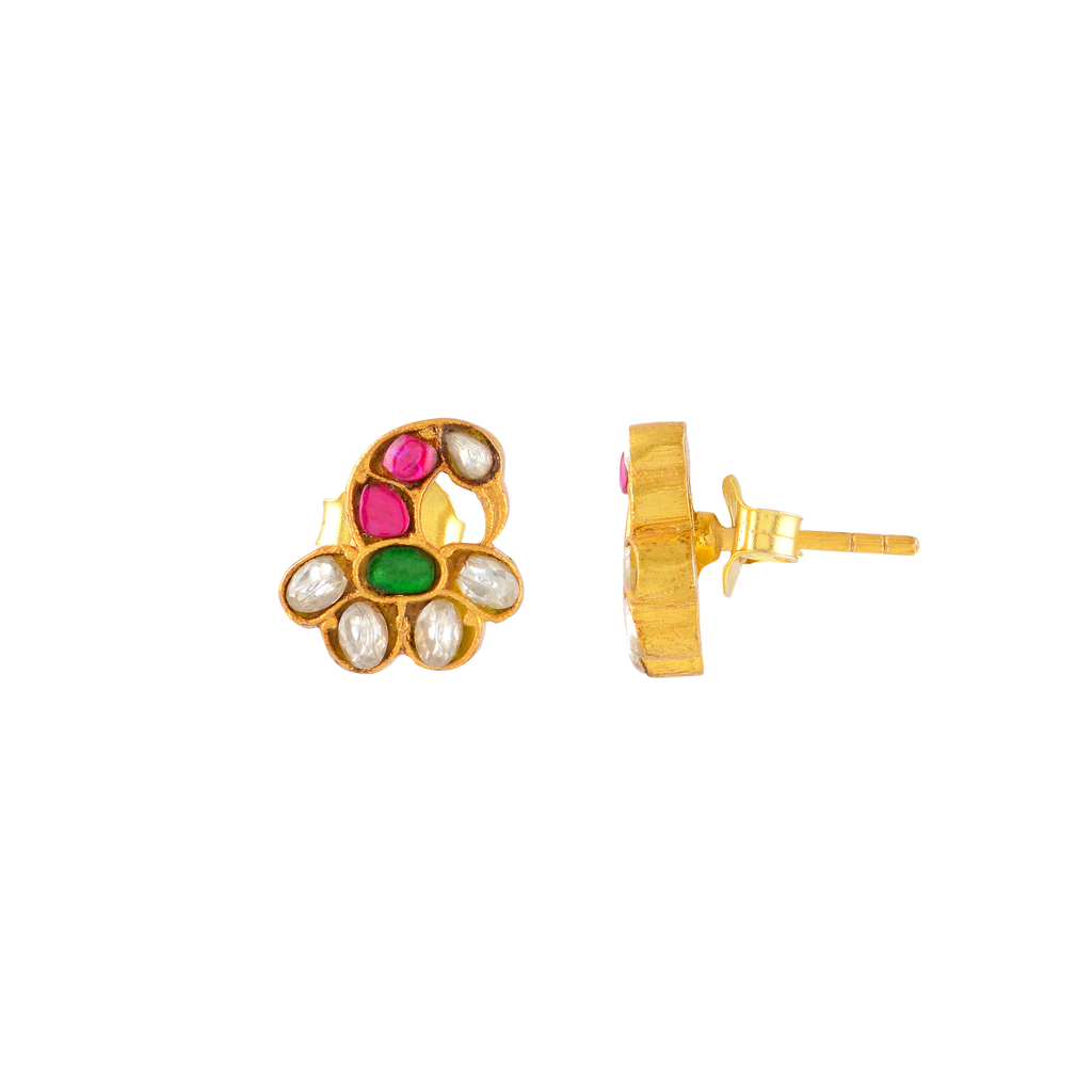 Gold-Plated Silver Peacock Studs