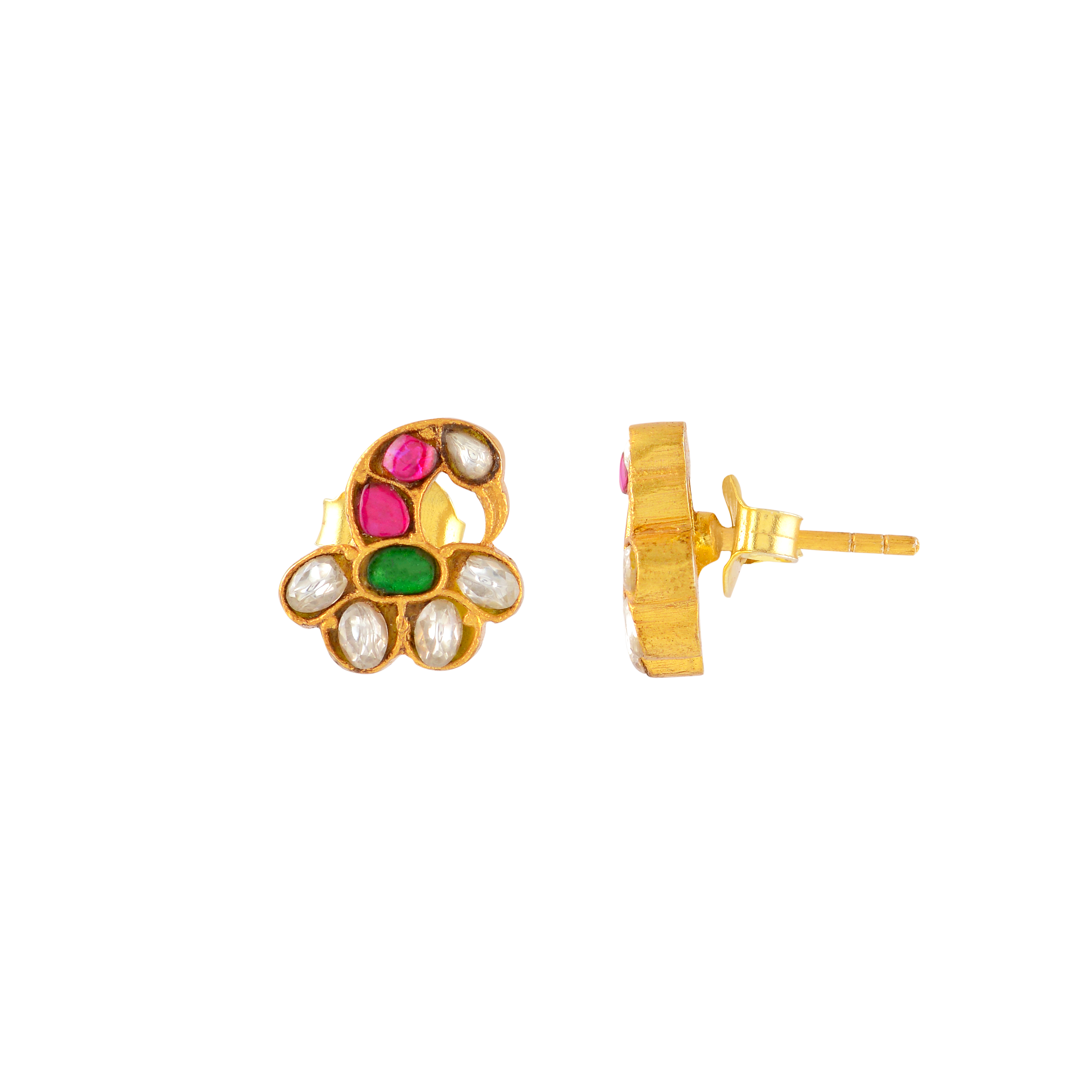 Gold-Plated Silver Peacock Studs