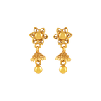 Floral Gold-Plated Silver Jhumka Drops