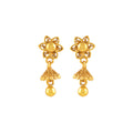 Floral Gold-Plated Silver Jhumka Drops