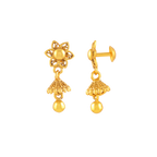 Floral Gold-Plated Silver Jhumka Drops
