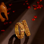 92.5 Sterling Silver Temple Kada Bangles with Krishna & Peacock Motifs