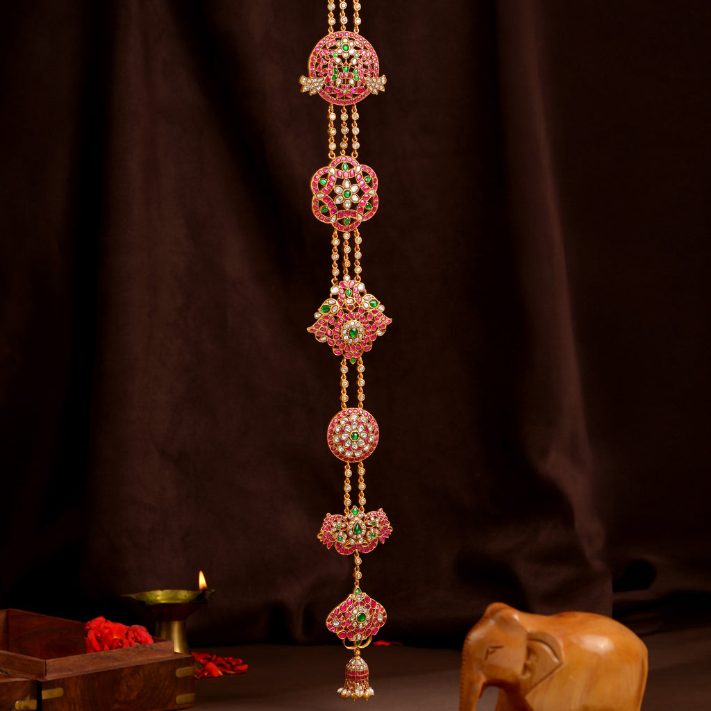 92.5 Silver Royal Kundan Jada Billa