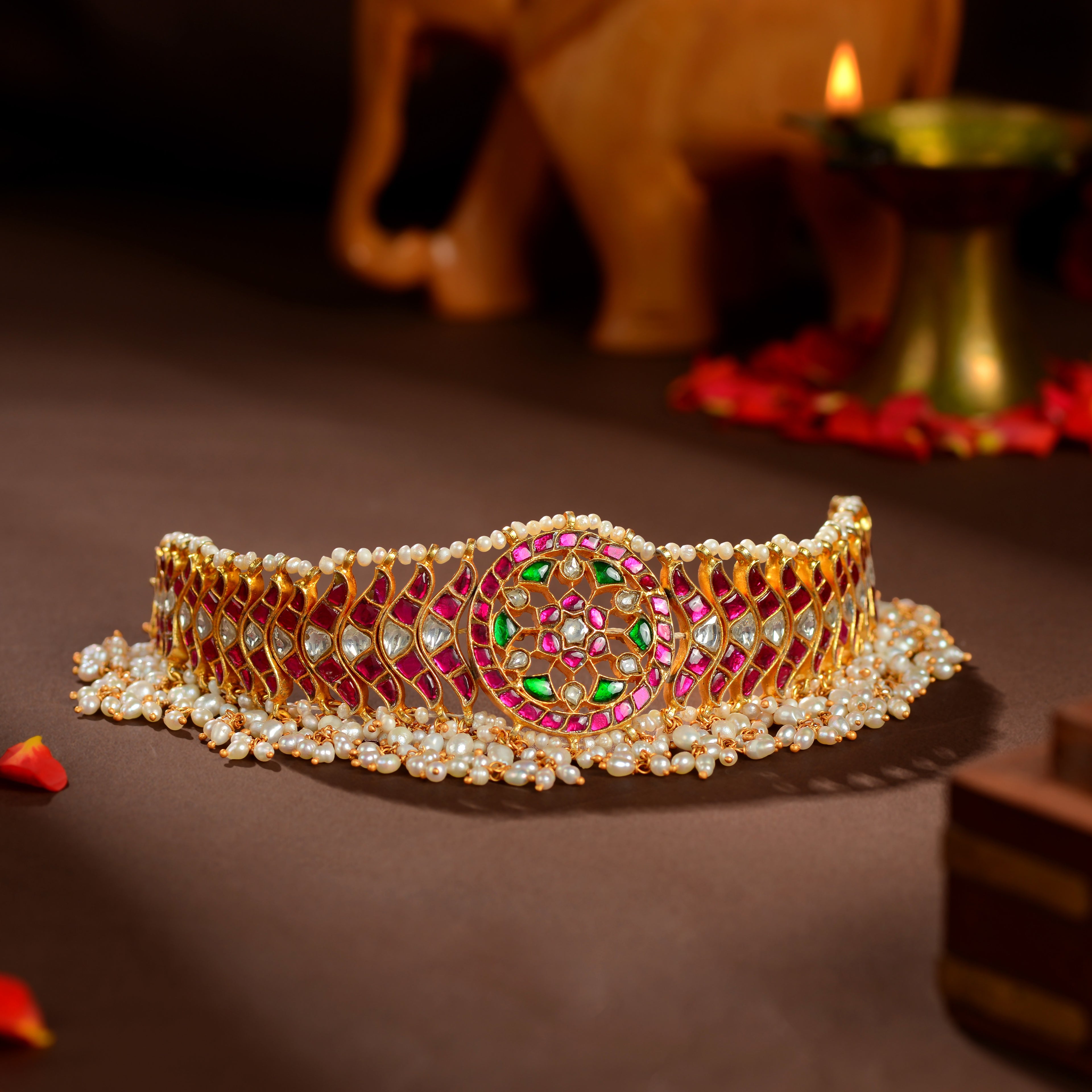Kundan Pearl Embellished Designer Choker