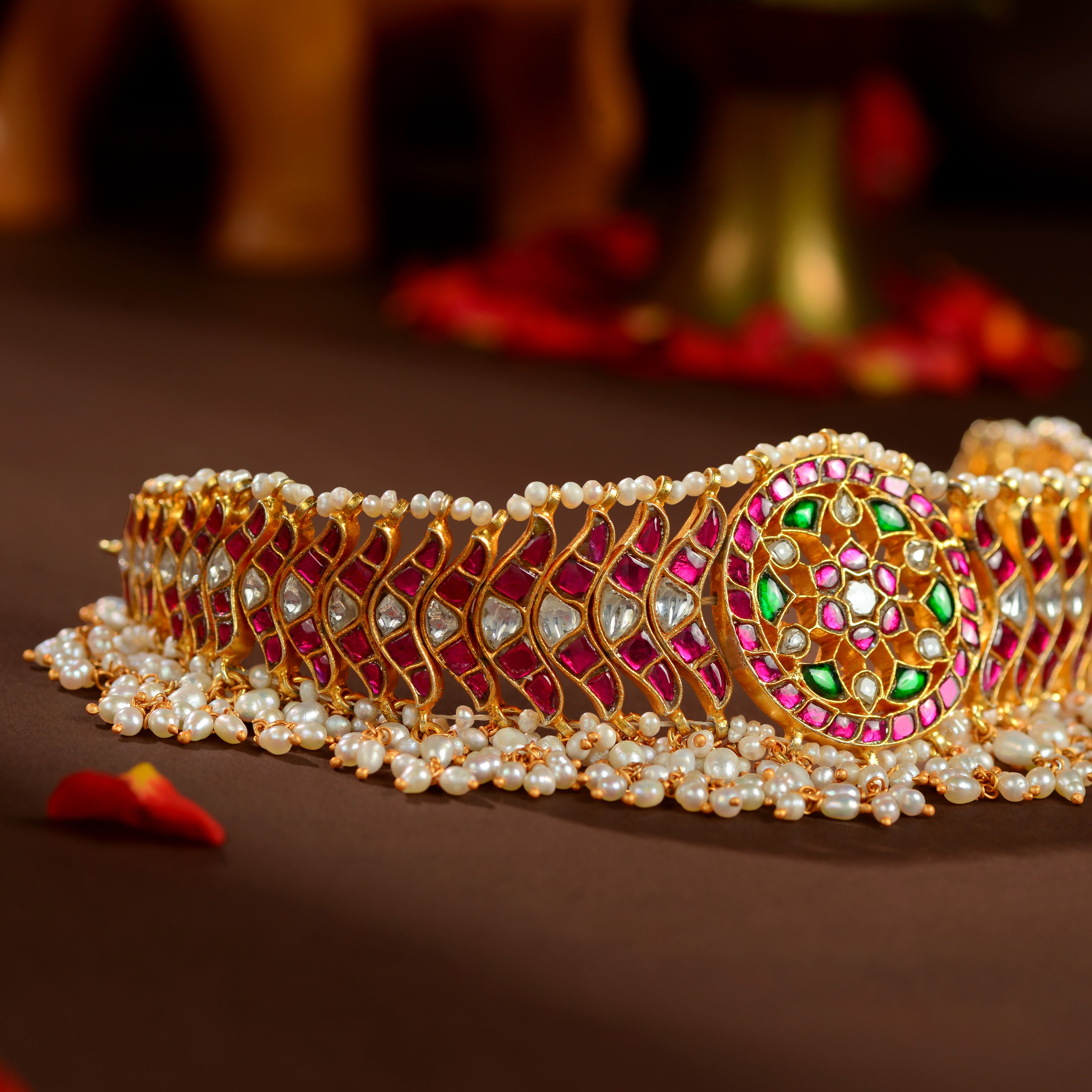 Kundan Pearl Embellished Designer Choker