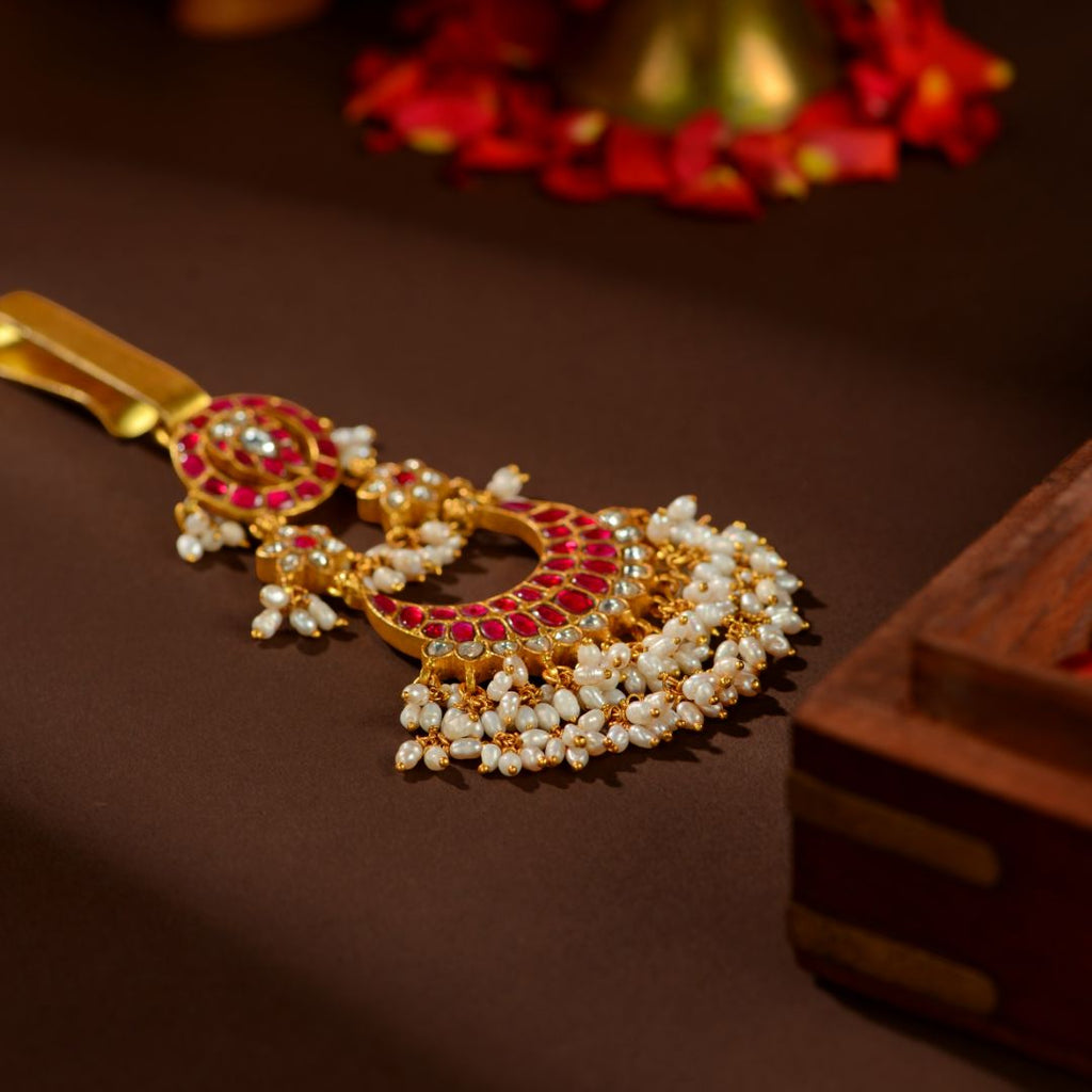92.5 Silver Kundan Pearl Kamarband Latkan