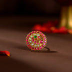 Kundan Ruby Floral Statement Ring