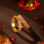 Ruby Emerald Floral Kundan Bangles