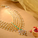 Silver CZ Designer Emerald Long Haram