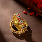 92.5 Silver Royal Floral Kundan Kada Bangles