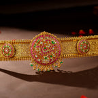 92.5 Silver Kundan Peacock Vaddanam