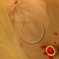 White Elegant Silver CZ Tennis Necklace