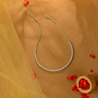 White Elegant Silver CZ Tennis Necklace