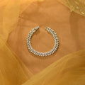 White Sparkling Silver CZ Leaf Bracelet