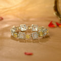 Yellow White Silver CZ Square Bracelet