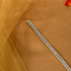 White Sparkling Silver CZ Broad Bracelet