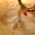 White Sparkling Silver CZ Floral Ring