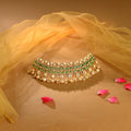 925 Sterling Silver Kundan Choker with Pearl Drops