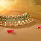 925 Sterling Silver Kundan Choker with Pearl Drops