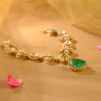 925 Sterling Silver Royal Emerald Drop Necklace