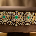 925 Sterling Silver Regal Emerald American Diamond Vaddanam