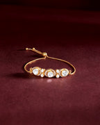 Silver Polki Pattern Slider Bracelet