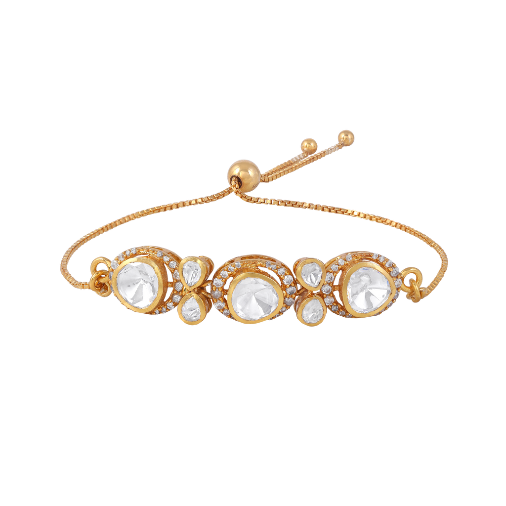 Silver Polki Pattern Slider Bracelet