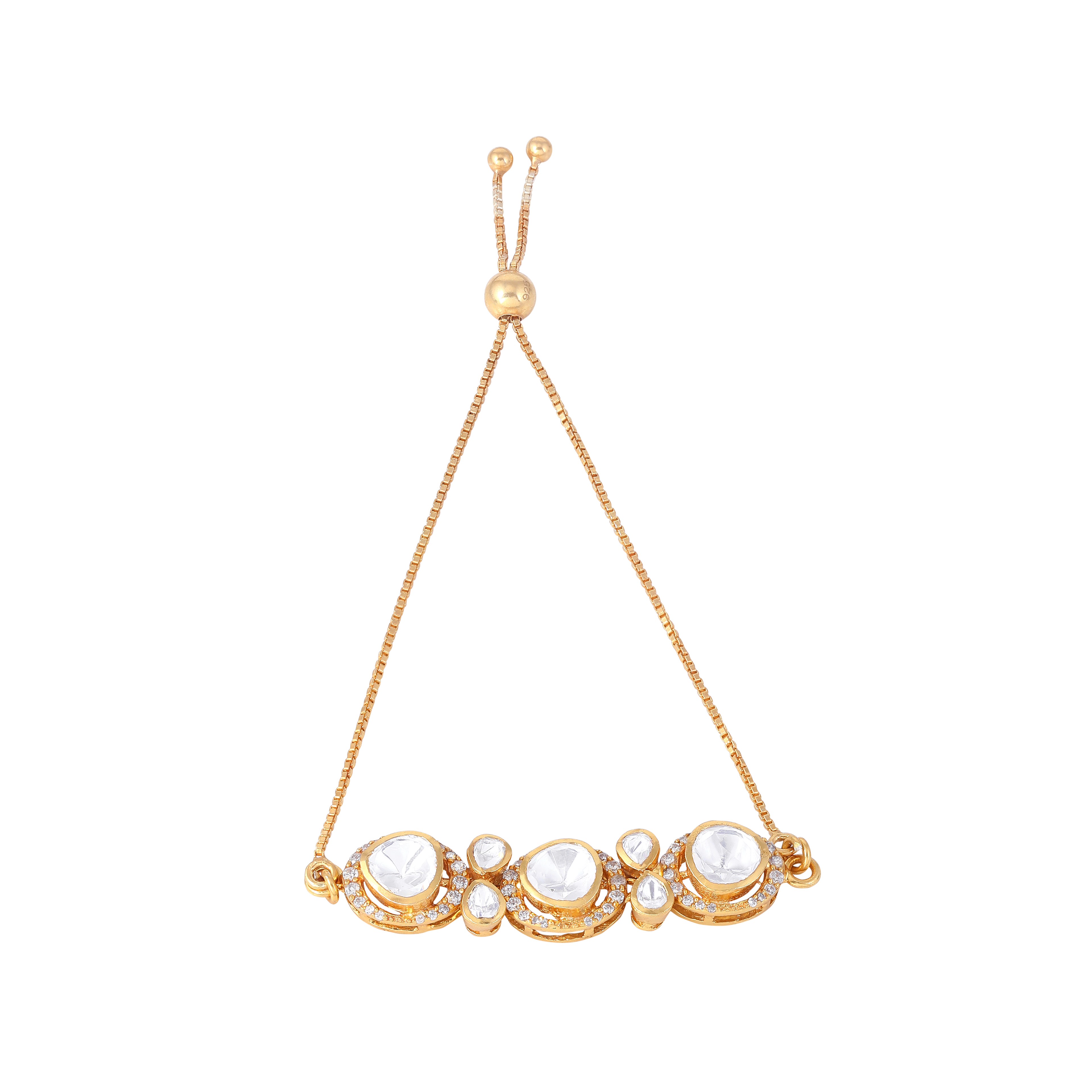 Silver Polki Pattern Slider Bracelet