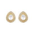 Majestic Pear-Cut Polki Style 92.5 Silver Studs