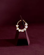 Silver Polki-Style CZ Nose Ring