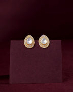 Majestic Pear-Cut Polki Style 92.5 Silver Studs