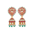 Vibrant Floral Kemp-Style 92.5 Silver Jhumkas