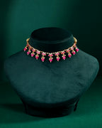 Silver Choker with Leaf-Motif