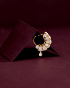 Aurora Bezel-Set CZ Silver Nose Pin with Pearl Accents