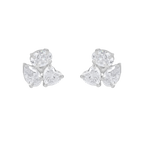 Celestial Trio Multi-Cut CZ Studs in Silver