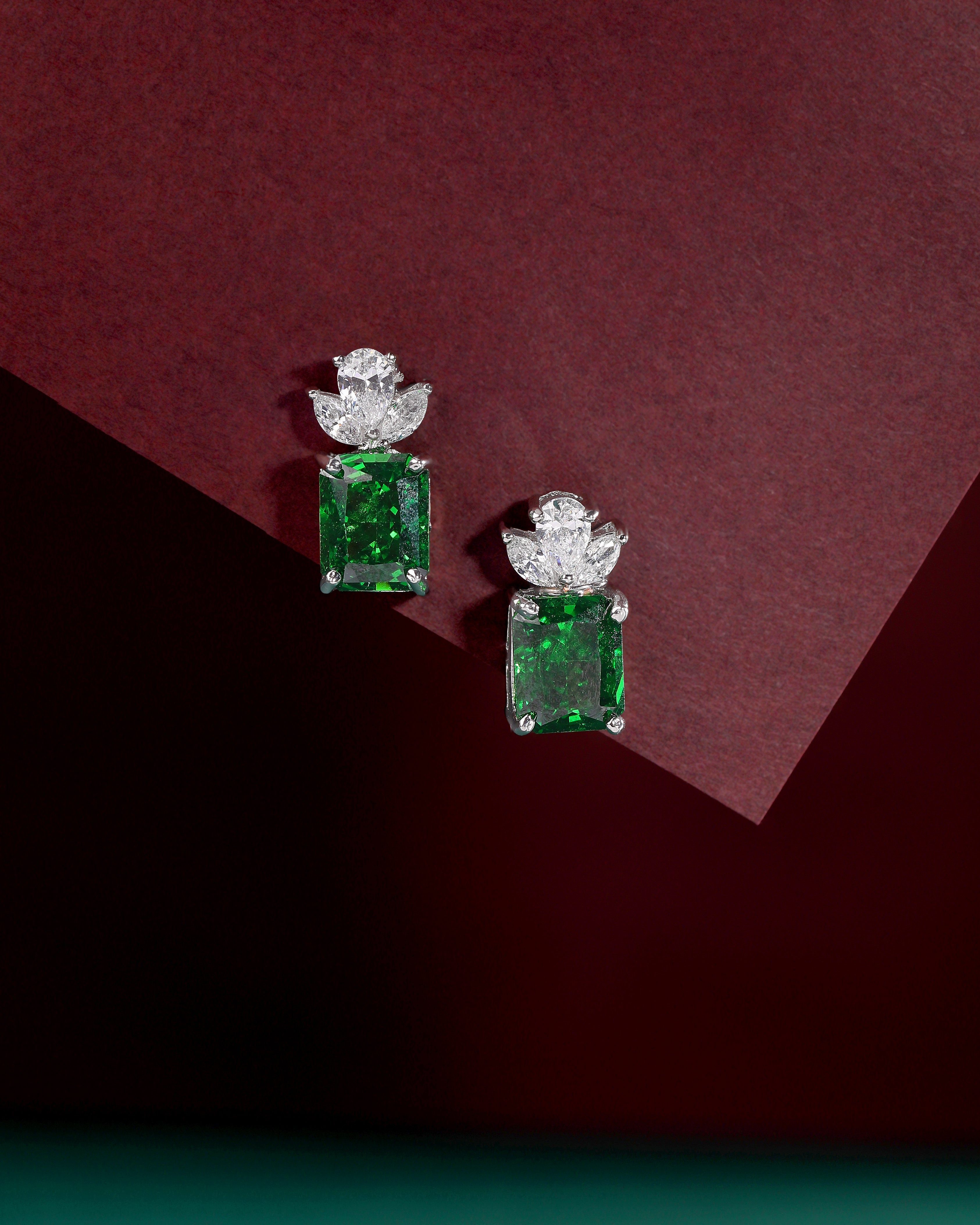 Silver Lotus-Crown Studs