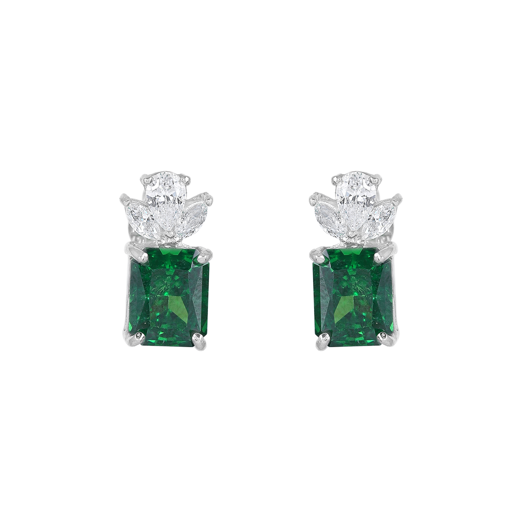 Silver Lotus-Crown Studs