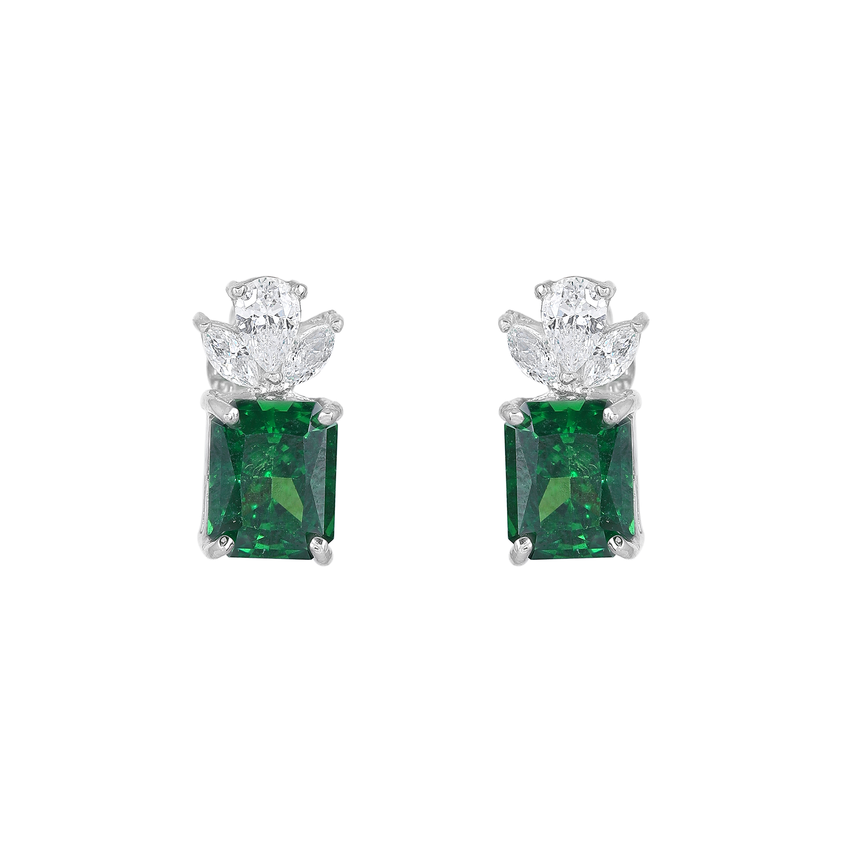 Silver Lotus-Crown Studs