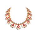 Silver Red Stone Floral Haram