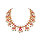 Silver Red Stone Floral Haram